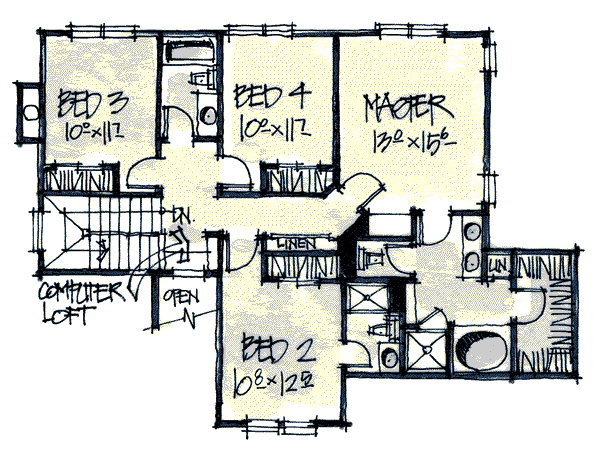upper floor house blueprint