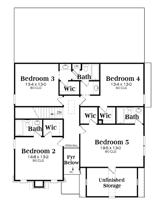upper floor house blueprint
