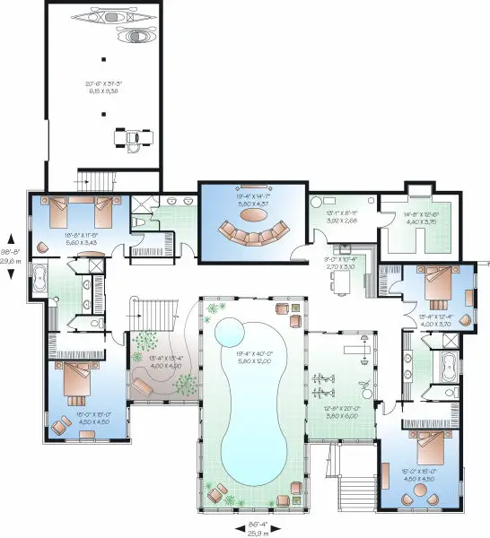 lower floor house blueprint