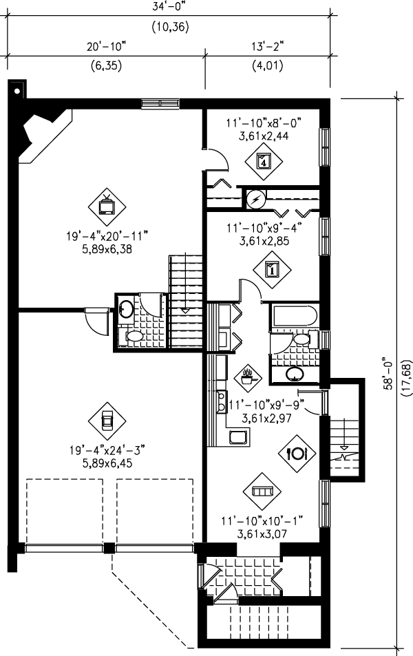 lower floor house blueprint