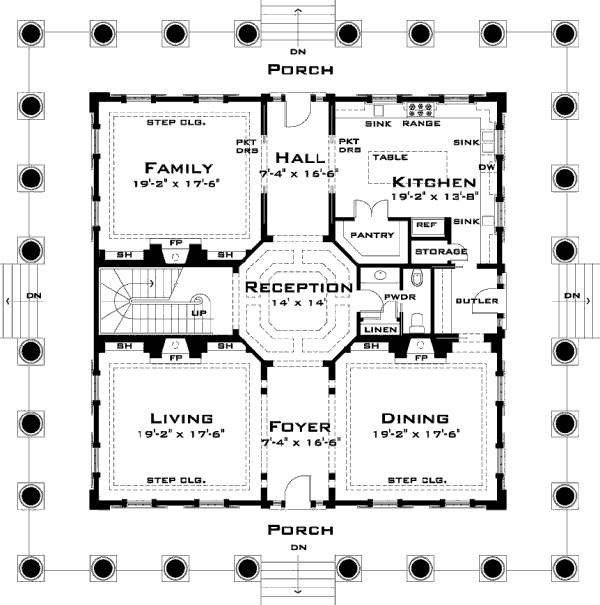 House 31195 Blueprint details, floor plans