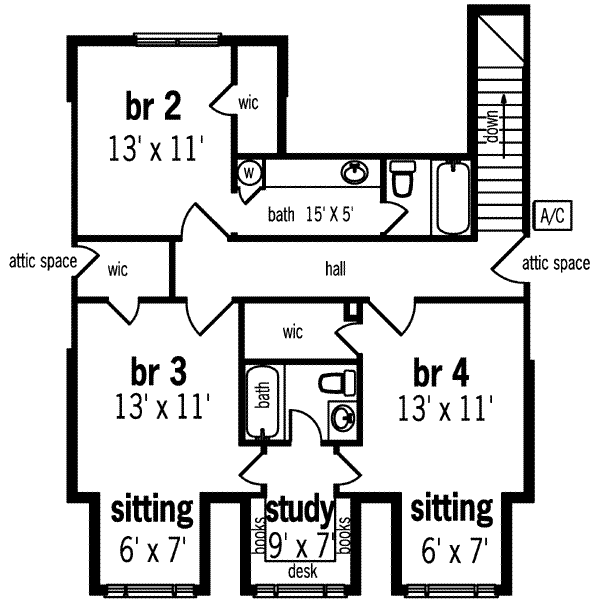 upper floor house blueprint