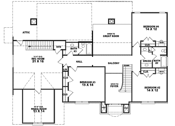 upper floor house blueprint