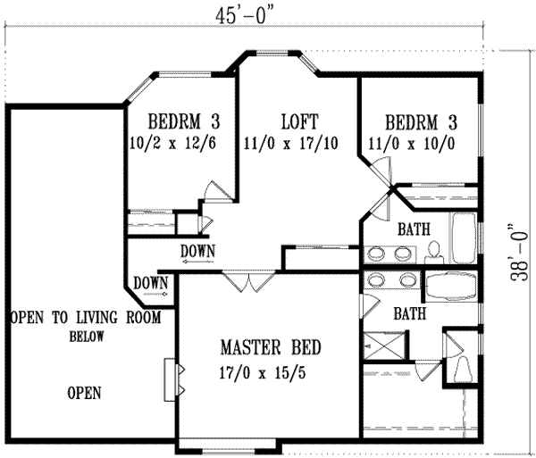 upper floor house blueprint
