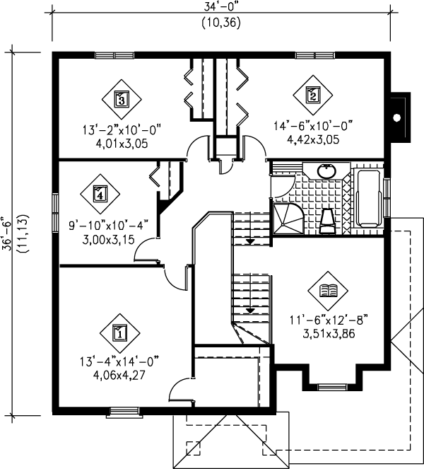 upper floor house blueprint