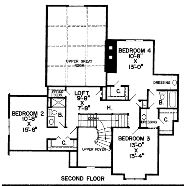 upper floor house blueprint