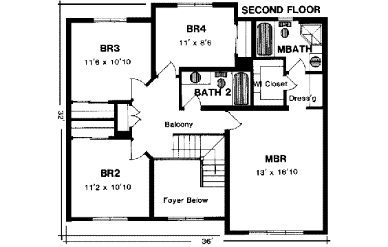 upper floor house blueprint