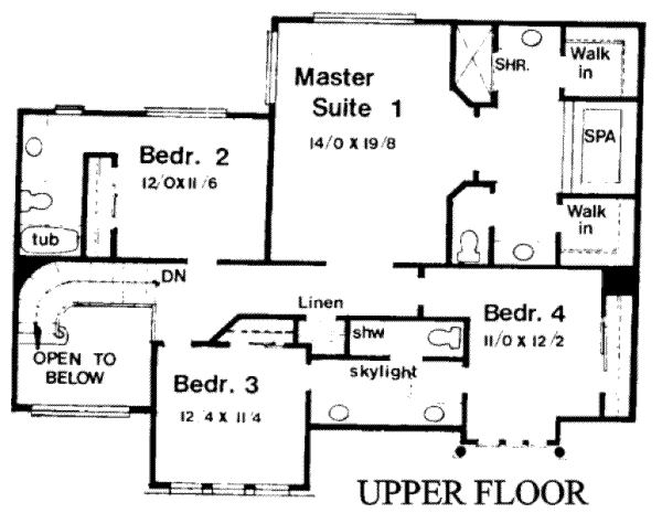 upper floor house blueprint