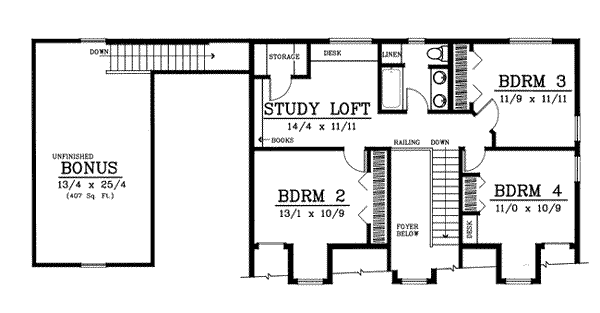upper floor house blueprint