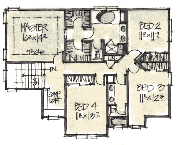upper floor house blueprint