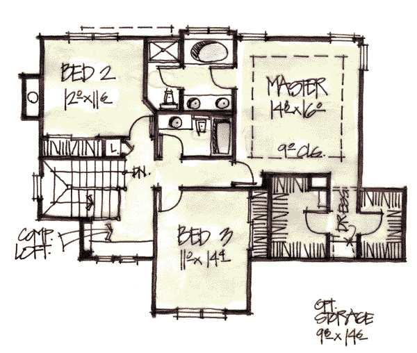 upper floor house blueprint