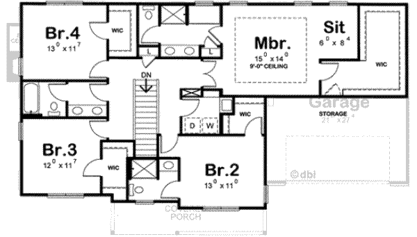 upper floor house blueprint