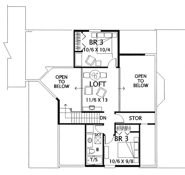 upper floor house blueprint
