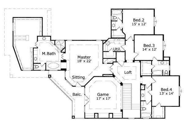 upper floor house blueprint