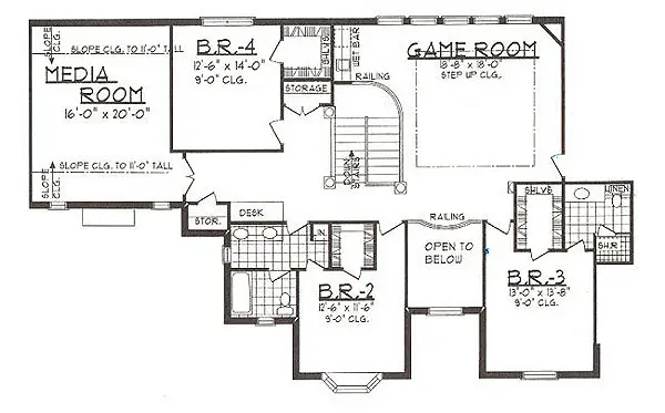 upper floor house blueprint