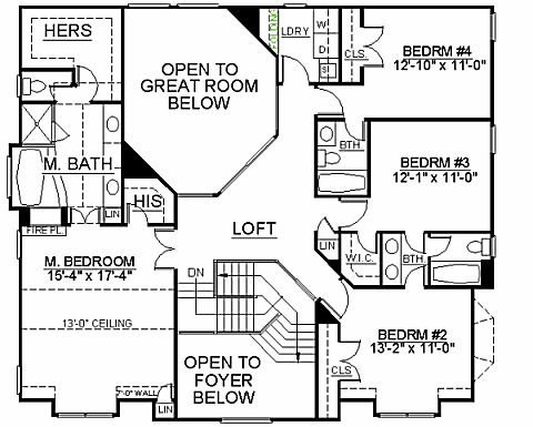 upper floor house blueprint