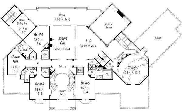 upper floor house blueprint