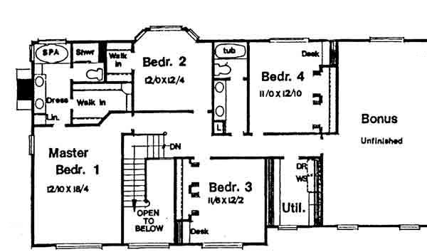 upper floor house blueprint