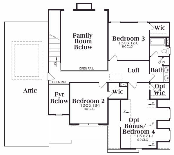 upper floor house blueprint