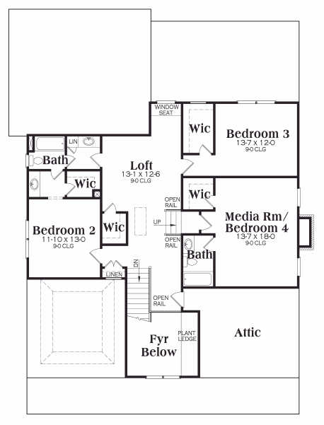 upper floor house blueprint