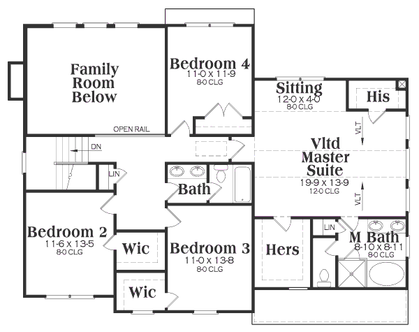 upper floor house blueprint