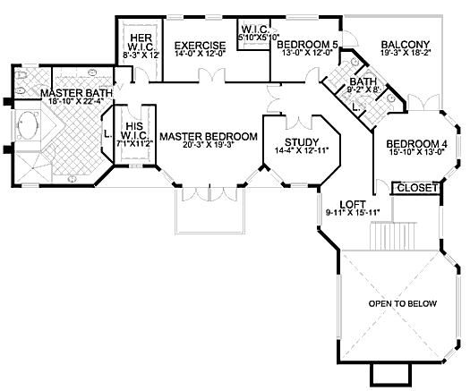 upper floor house blueprint