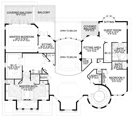 upper floor house blueprint