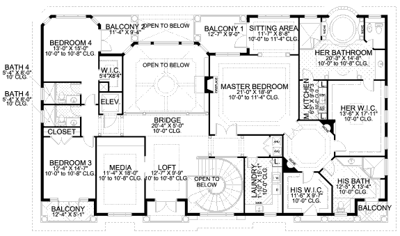upper floor house blueprint