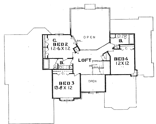 upper floor house blueprint
