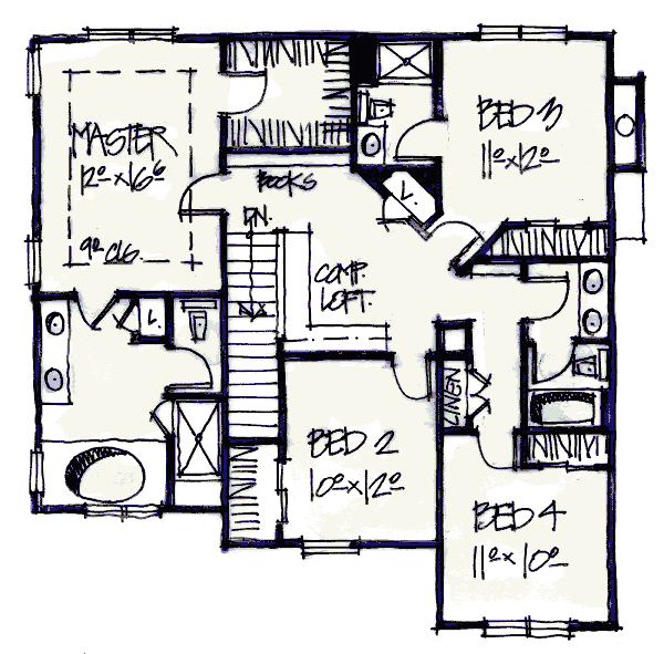 upper floor house blueprint
