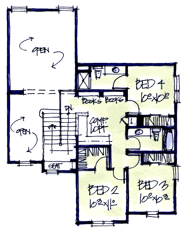 upper floor house blueprint