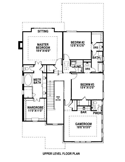 upper floor house blueprint