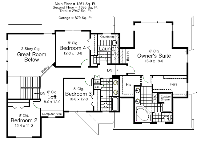 upper floor house blueprint