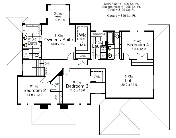 upper floor house blueprint