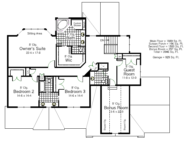 upper floor house blueprint