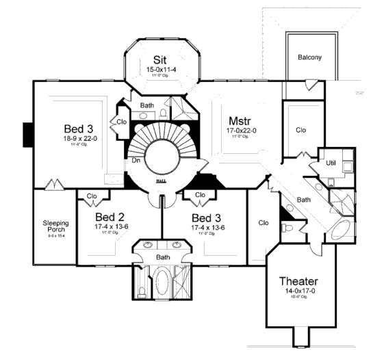 upper floor house blueprint