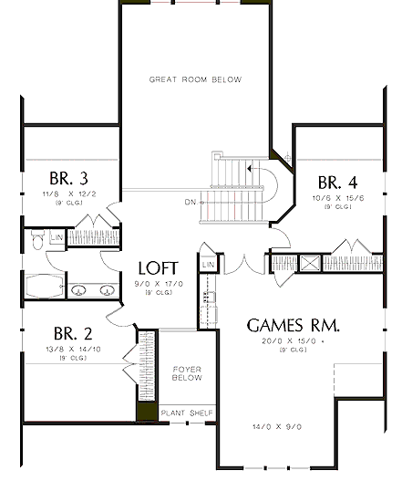 upper floor house blueprint