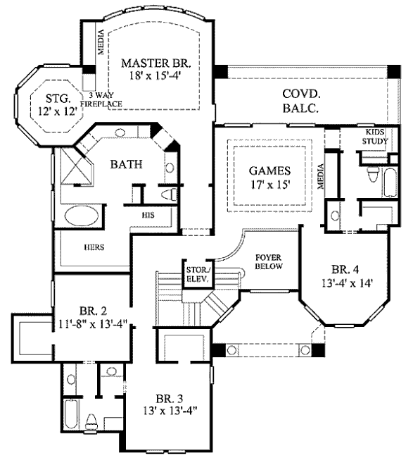 upper floor house blueprint