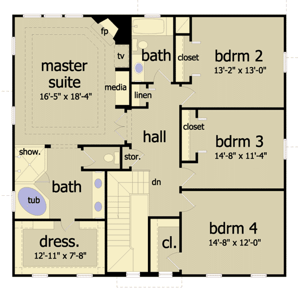 upper floor house blueprint