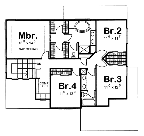 upper floor house blueprint
