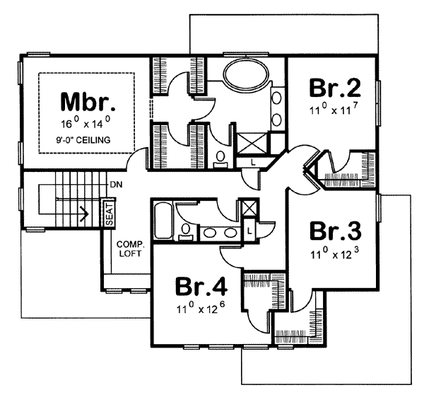 upper floor house blueprint