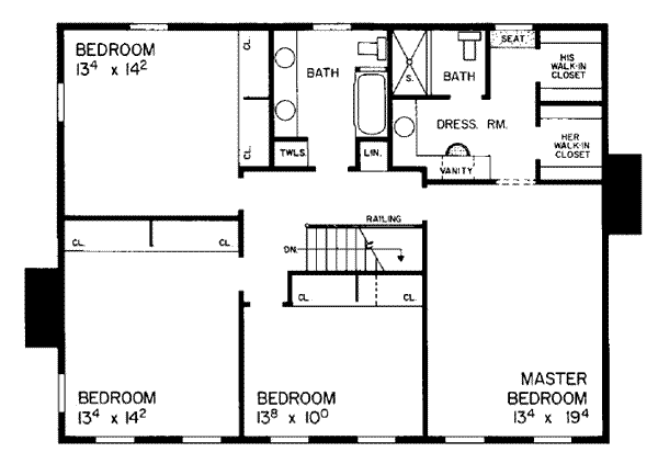 upper floor house blueprint